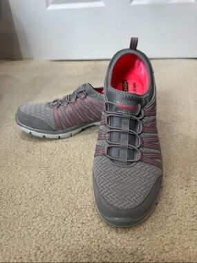 Skechers Women's Gray Air-Cooled Memory Foam Slip-On Sneakers